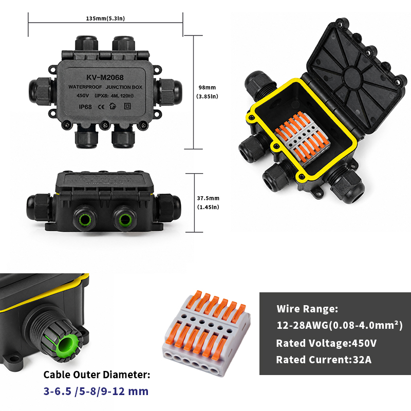 IP68 Waterproof Junction Box 2 - đánh giá và giá Cable Gland Waterproof